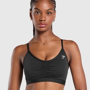 Gymshark Ruched Sports Bra (2) - Women’s L - Black